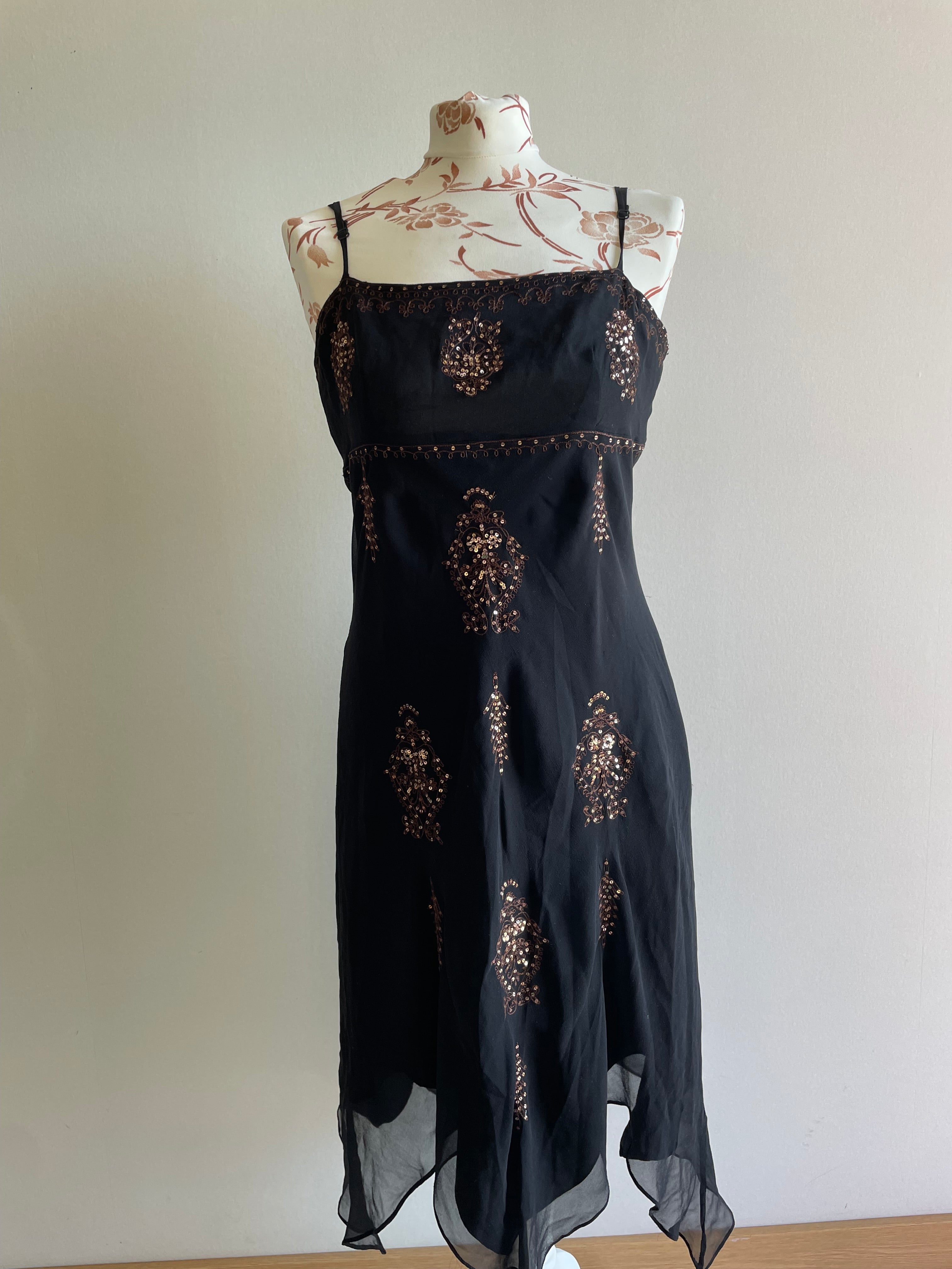 Silk beaded asymmetrical fairy dress