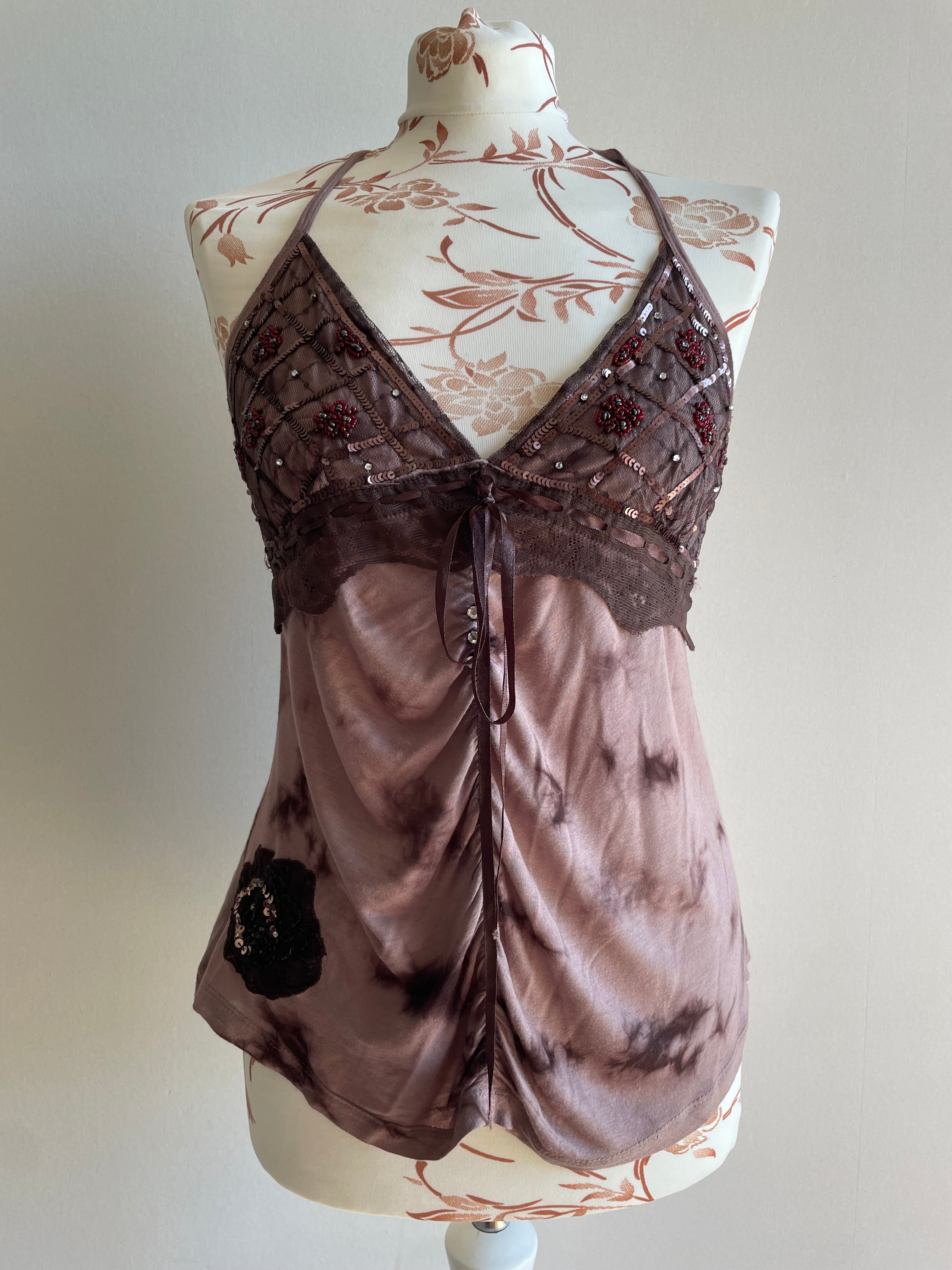 Morgan de toi beaded halterneck