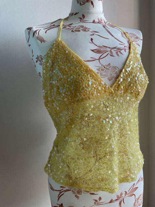 90’s lussile beaded halter neck top