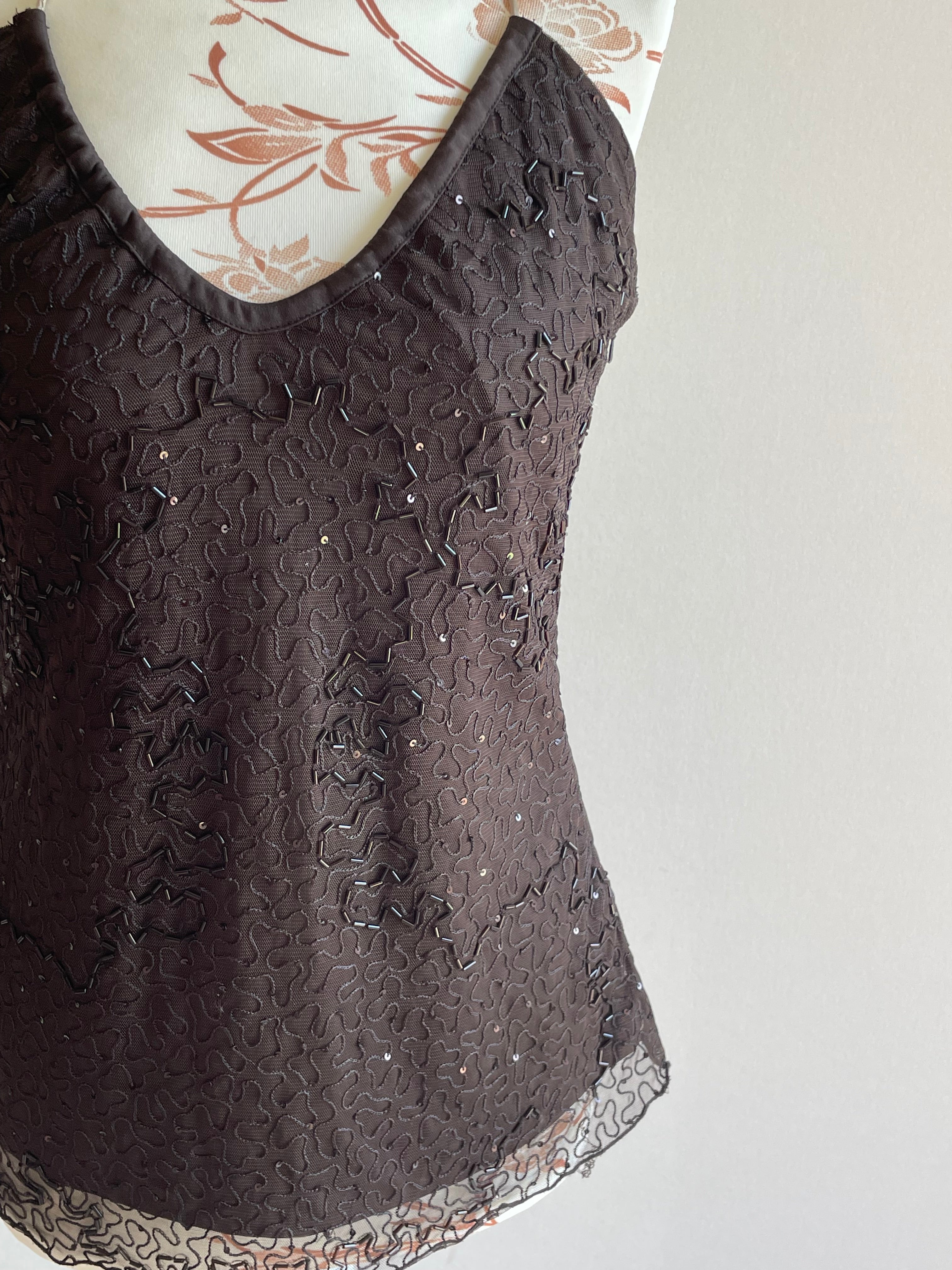 Beaded halterneck