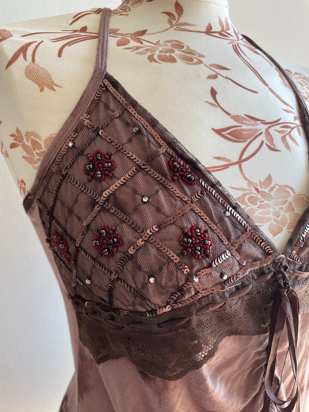 Morgan de toi beaded halterneck