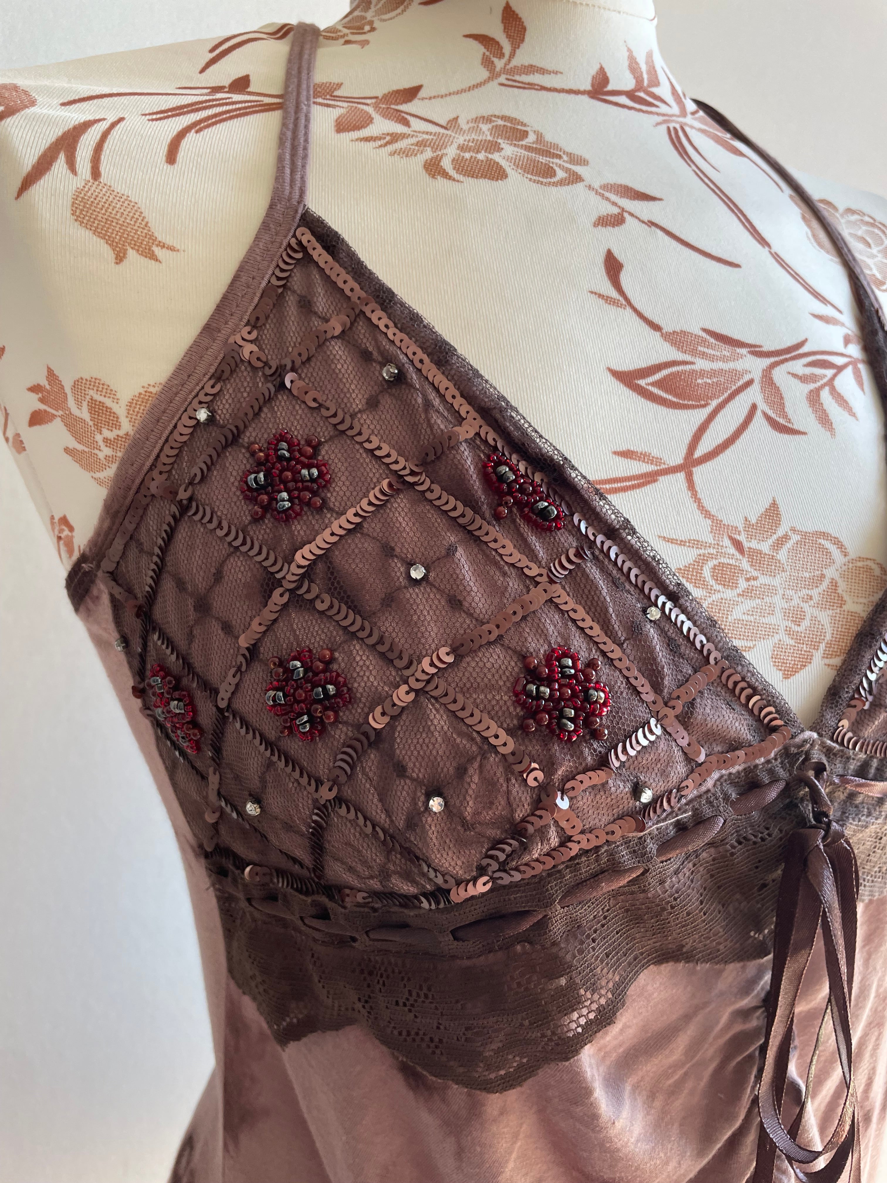 Morgan de toi beaded halterneck