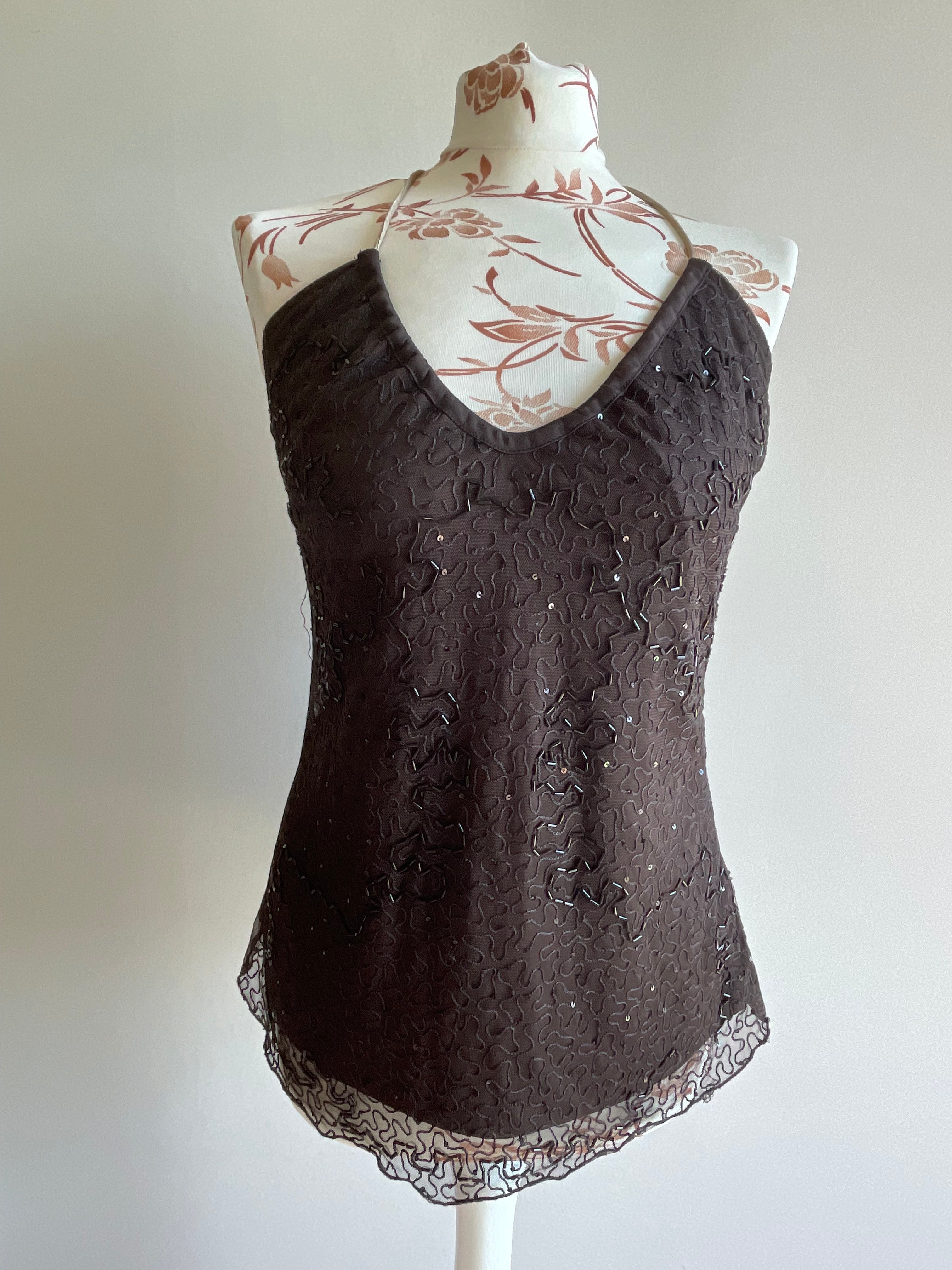 Beaded halterneck