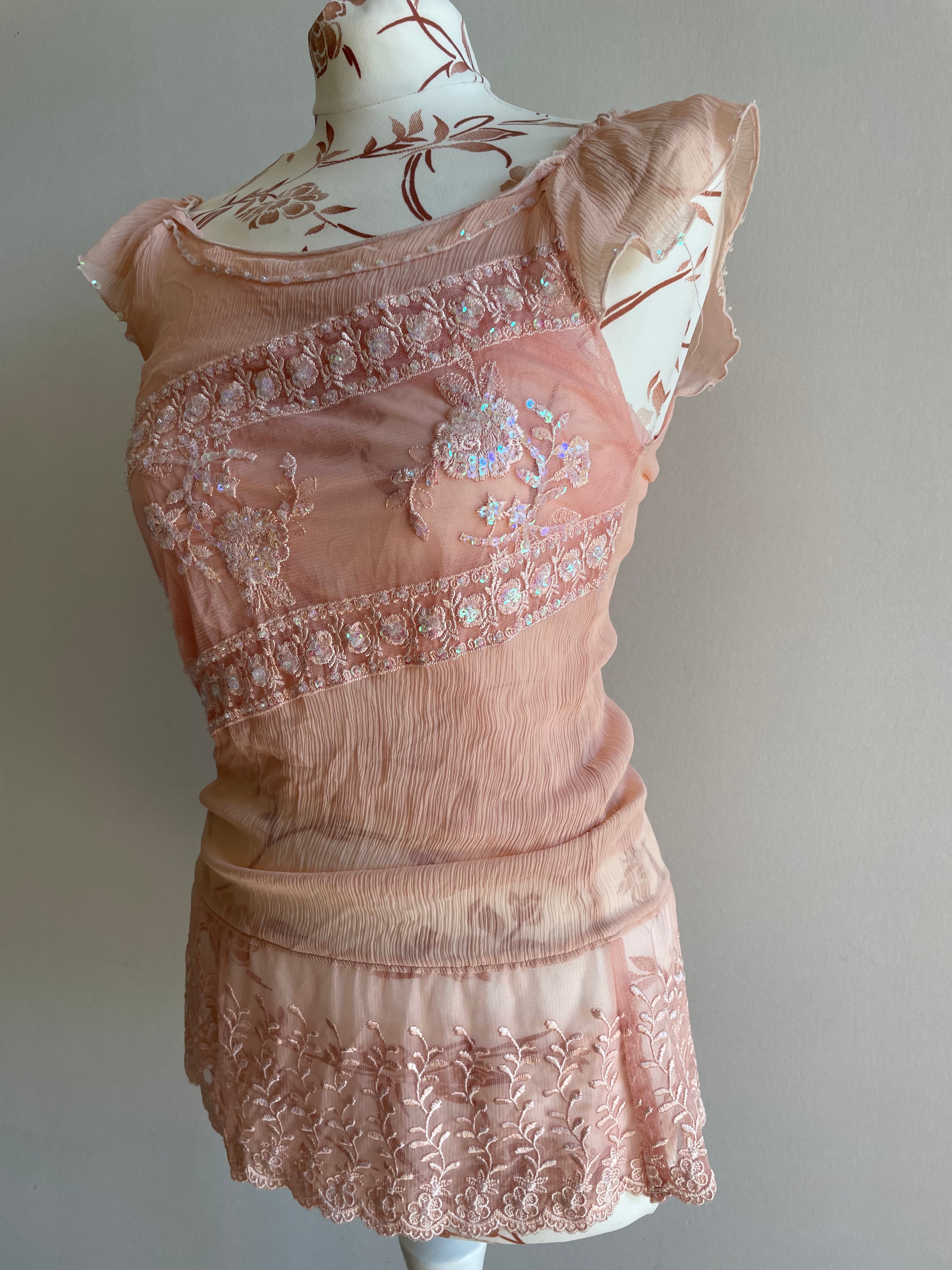 Vintage beaded fairy top