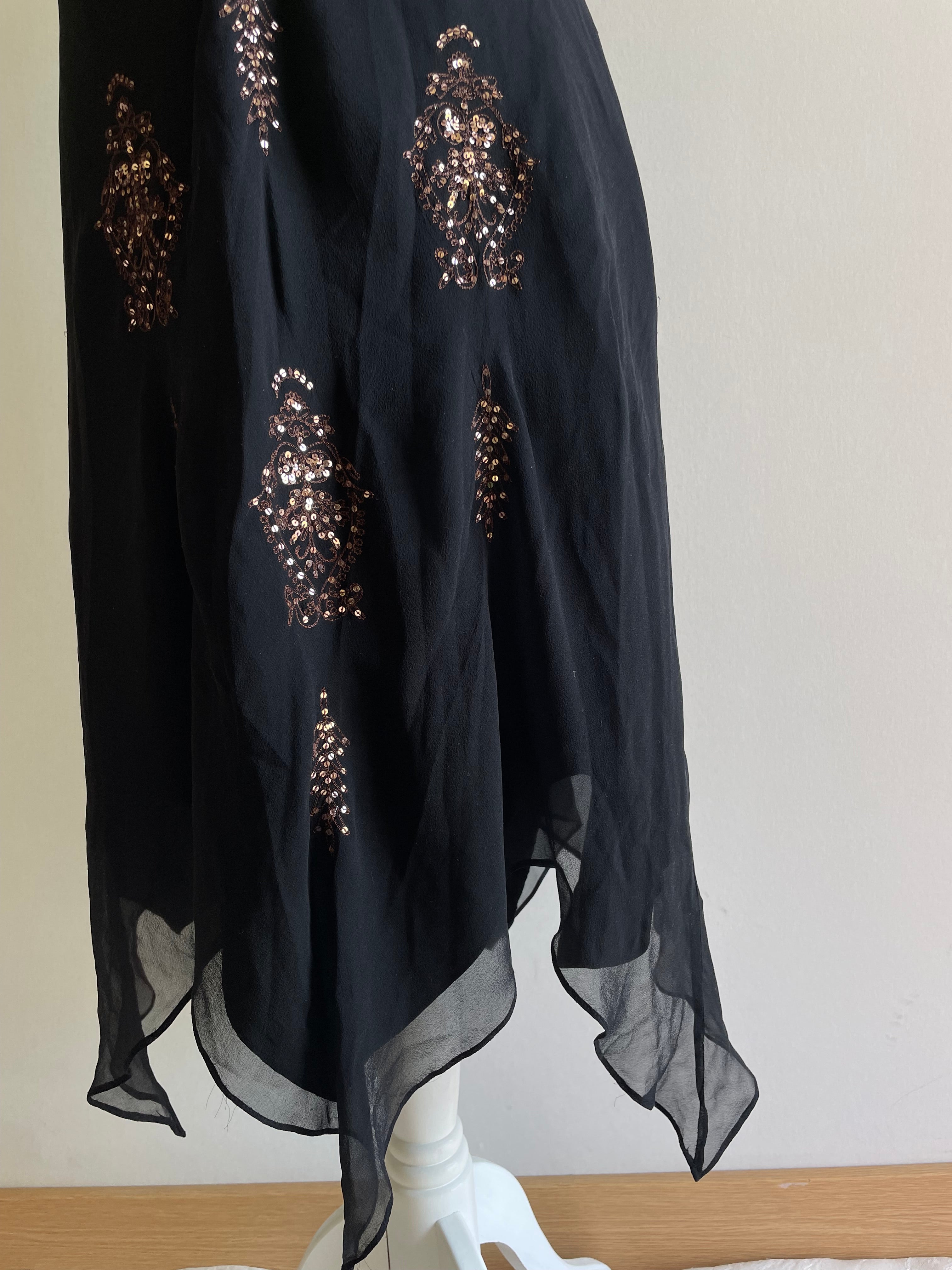 Silk beaded asymmetrical fairy dress