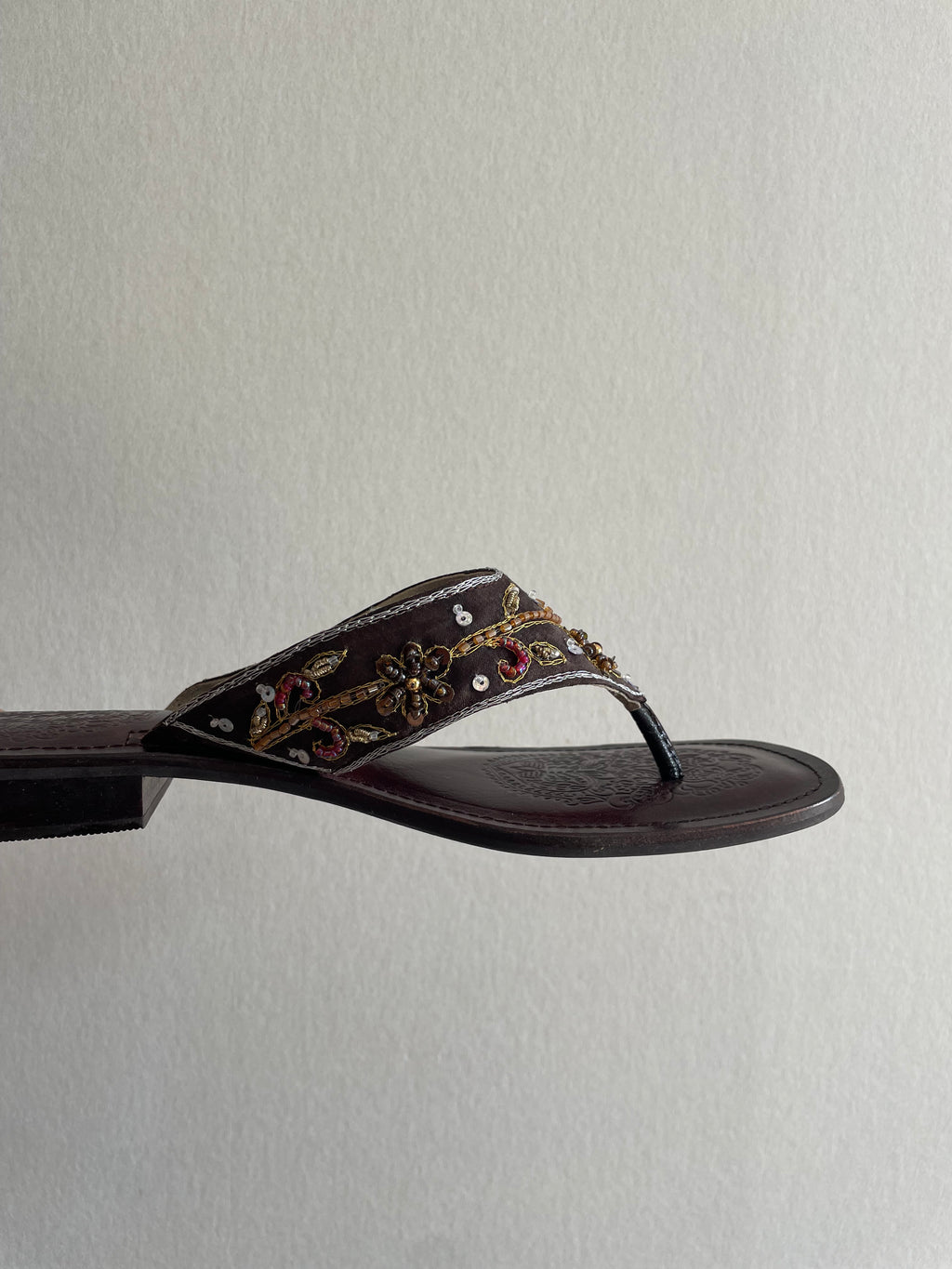 Vintage beaded buffalo sandals