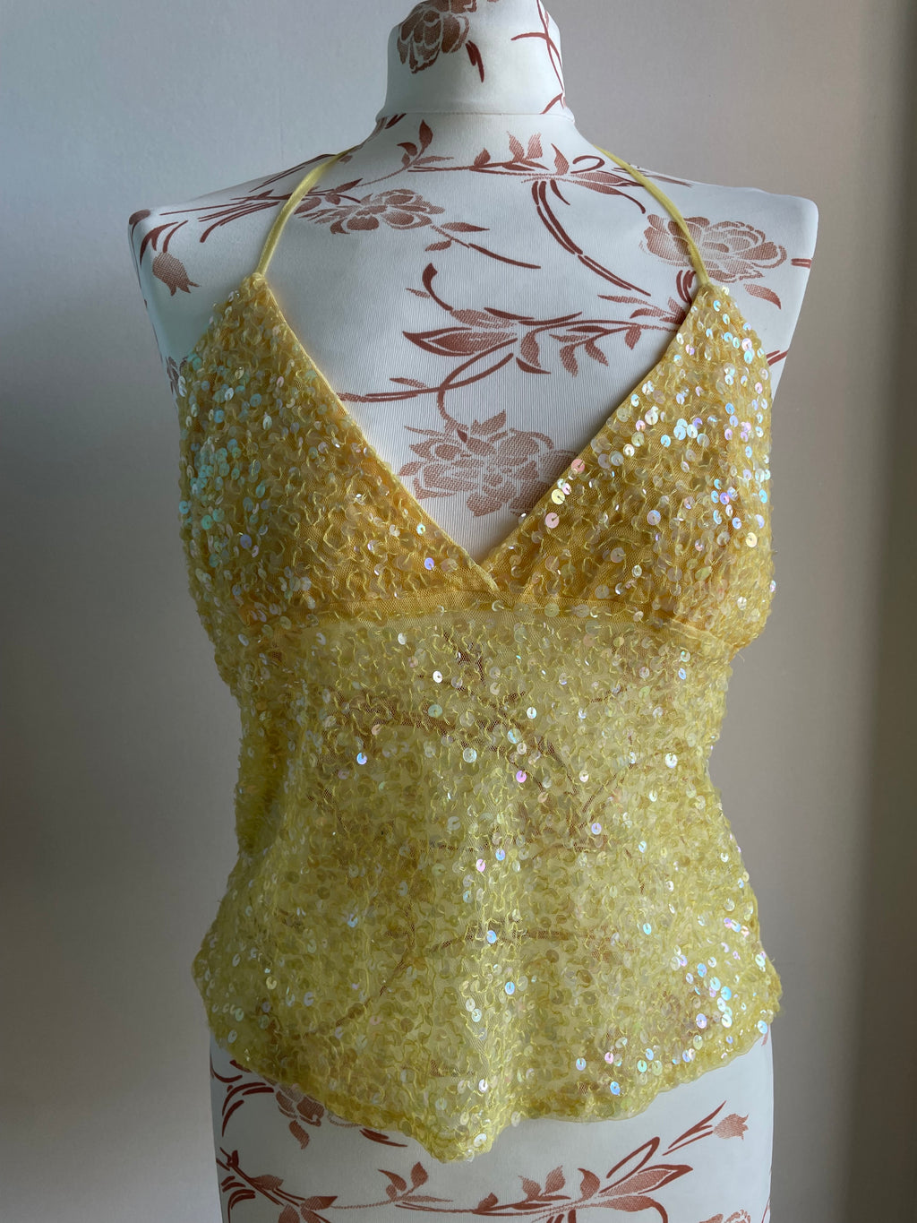 90’s lussile beaded halter neck top