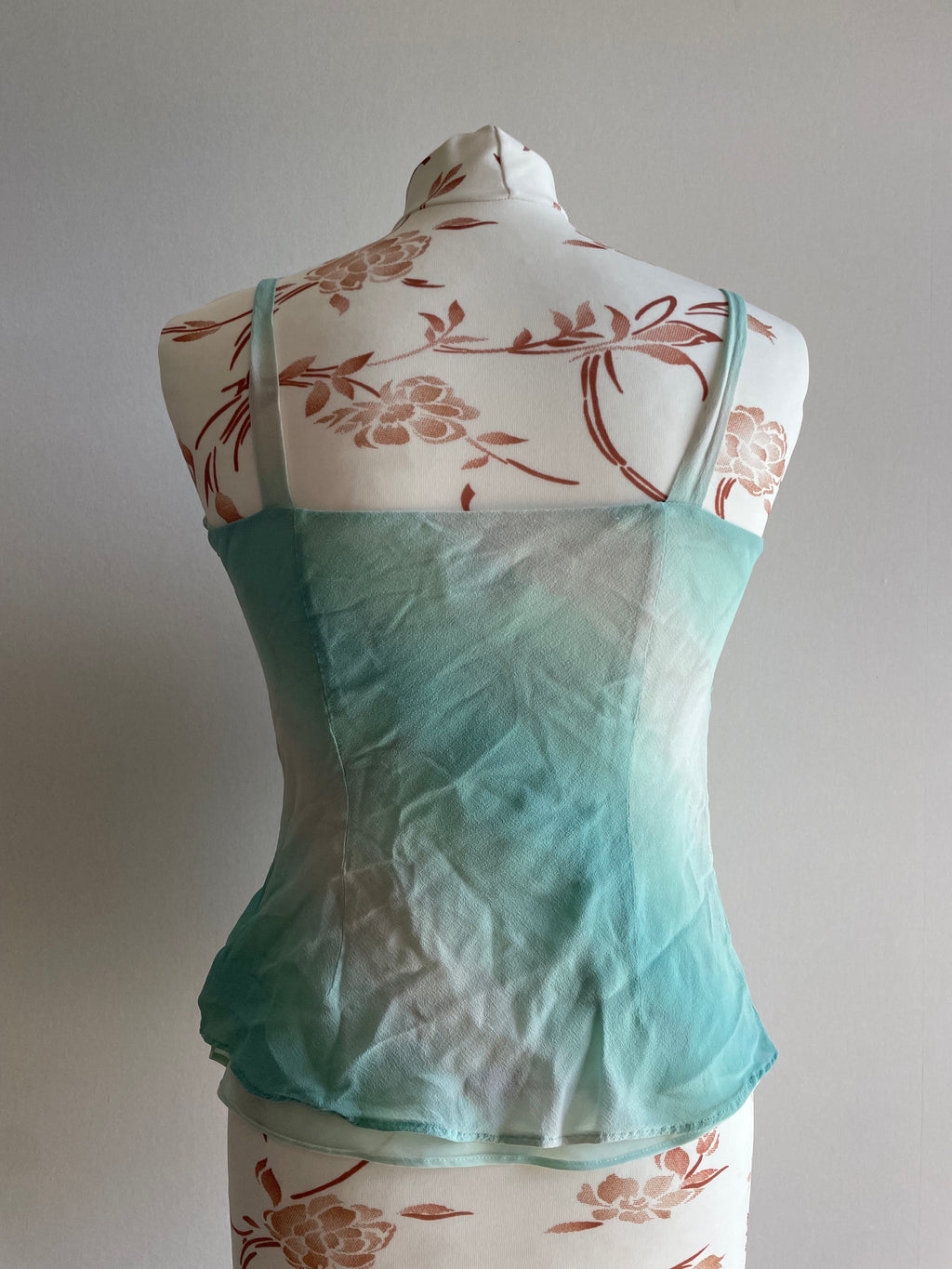 100% silk mermaid blue cami