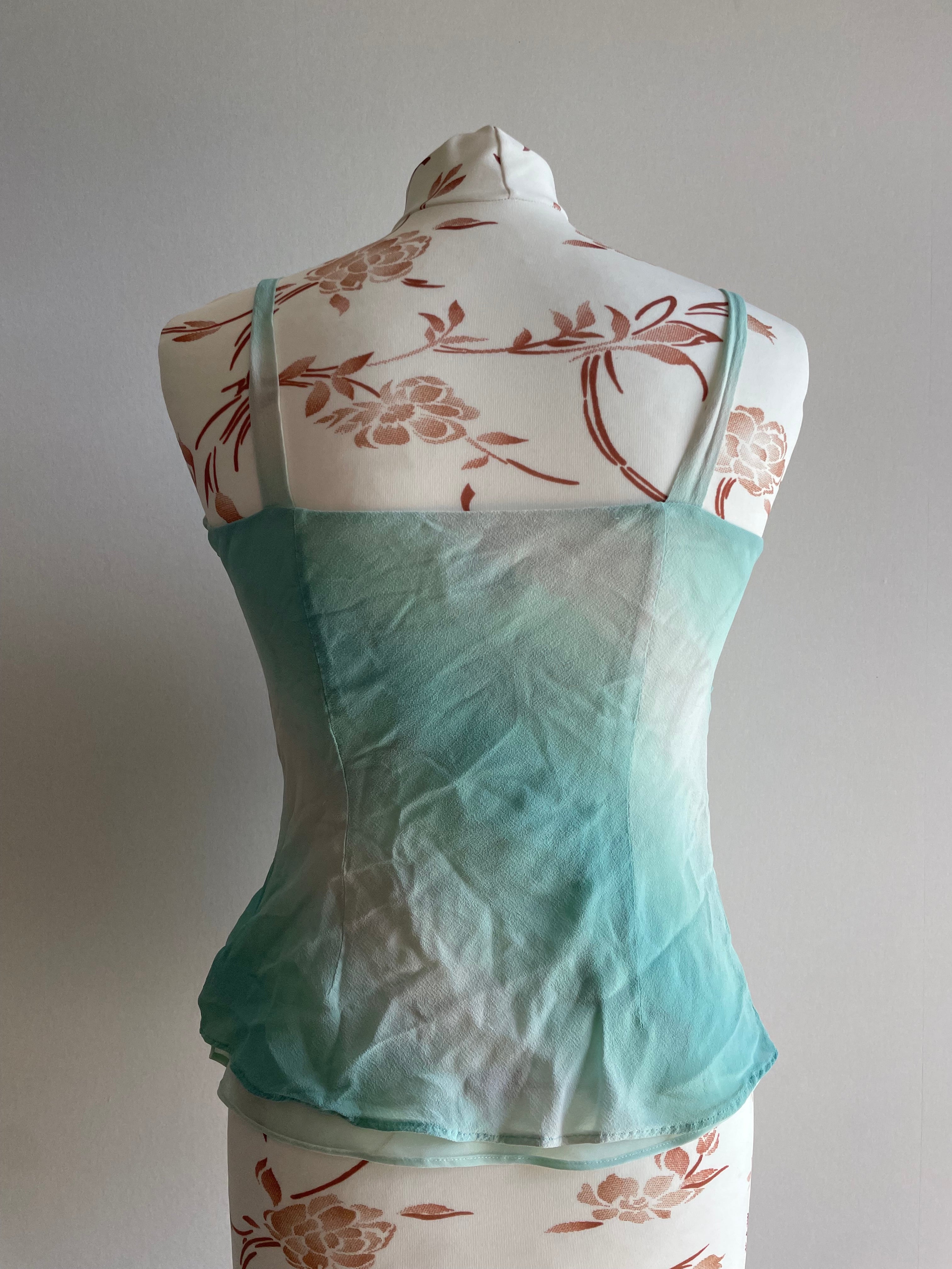 100% silk mermaid blue cami