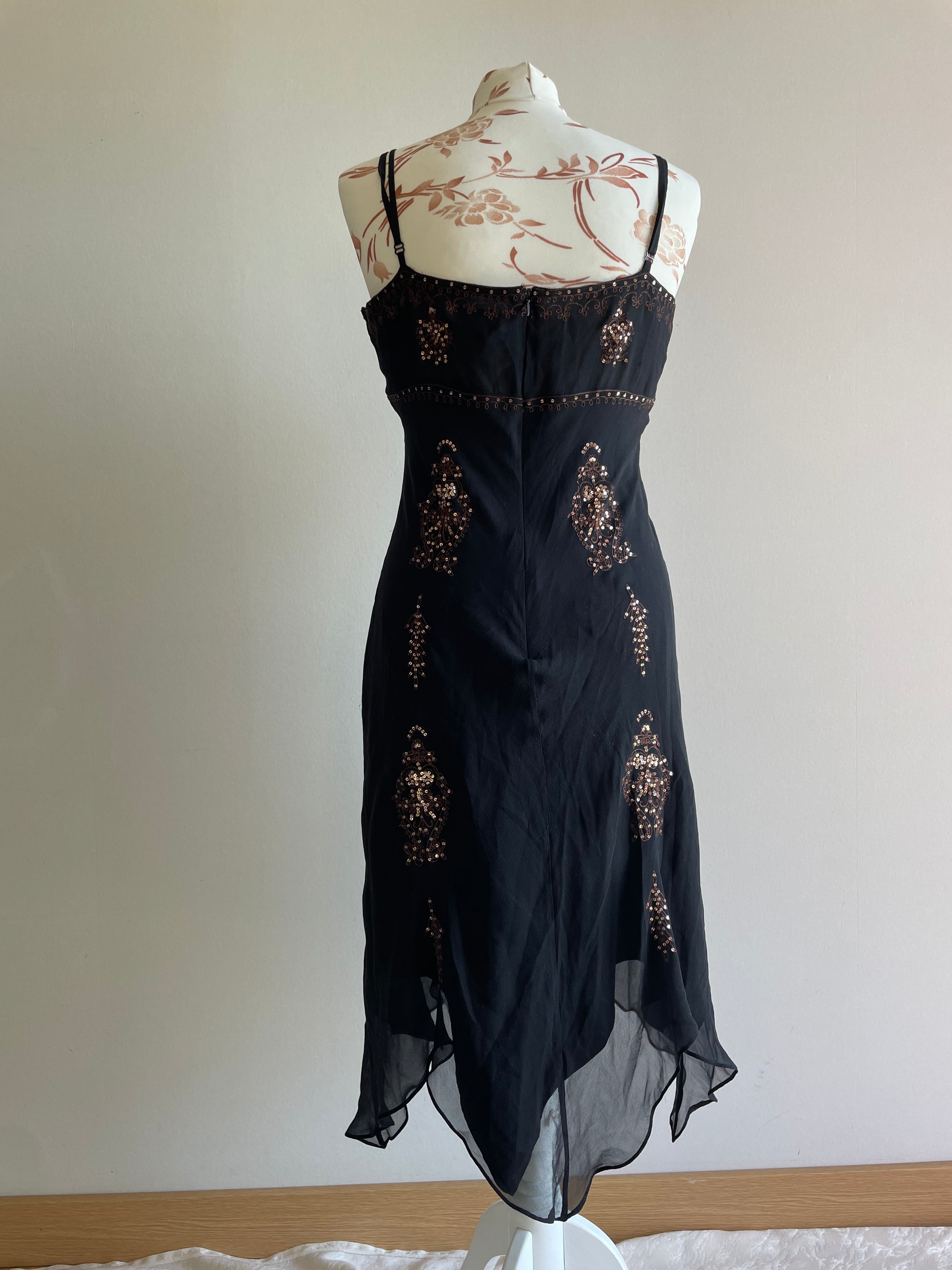 Silk beaded asymmetrical fairy dress