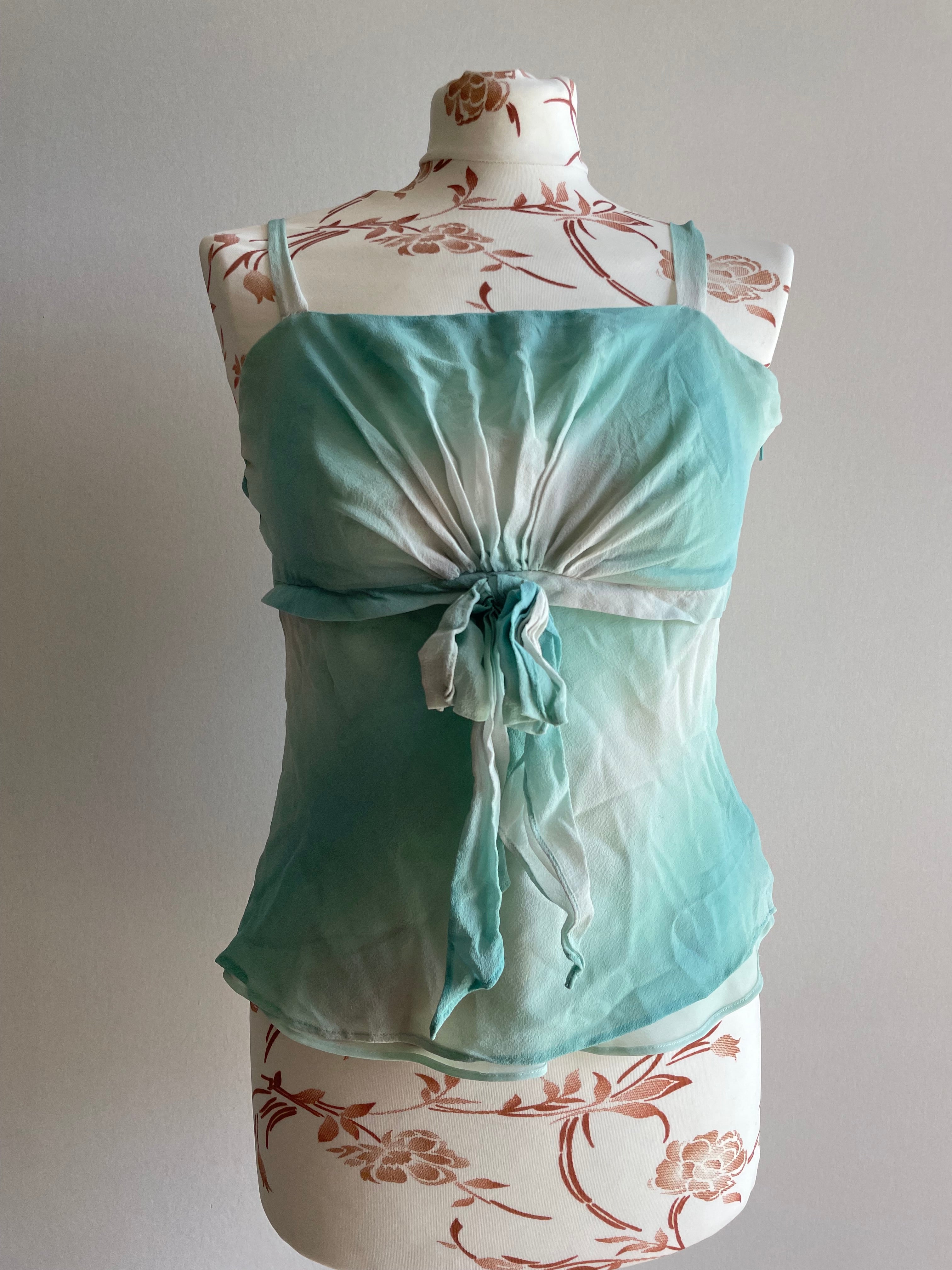 100% silk mermaid blue cami
