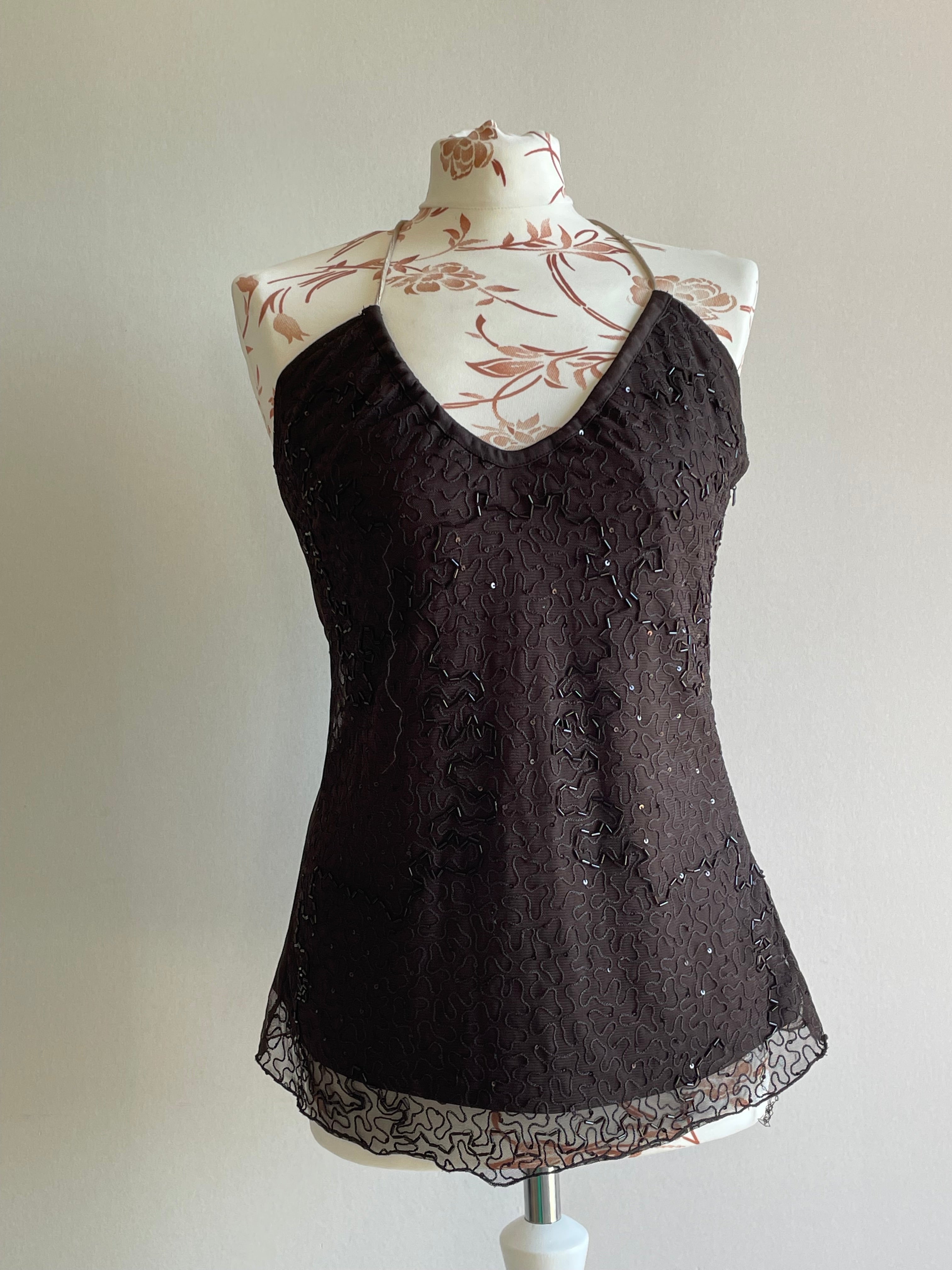 Beaded halterneck