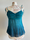 BEBE 100% silk beaded fairy top
