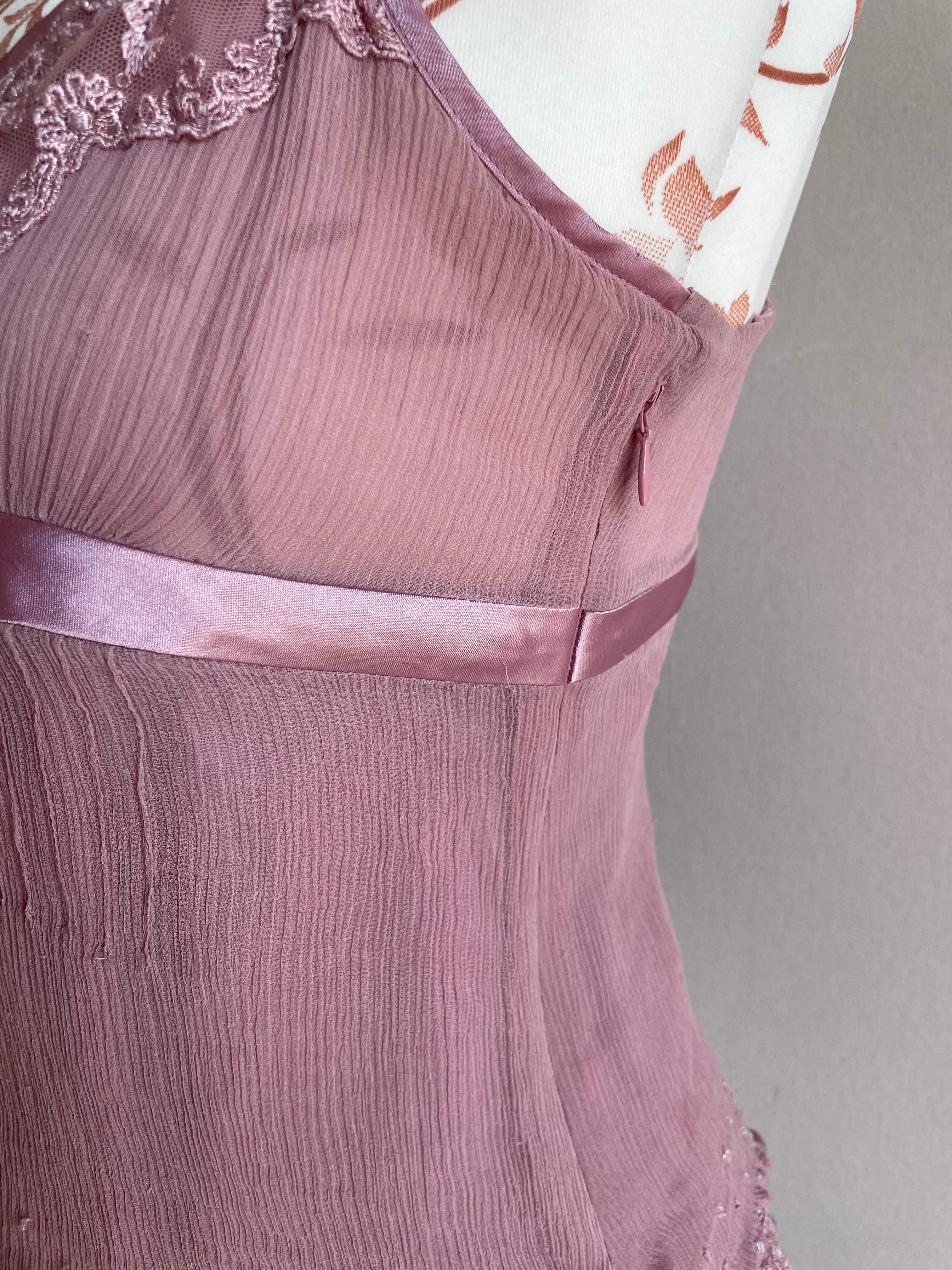 Silk rose fairy asymmetrical beaded top