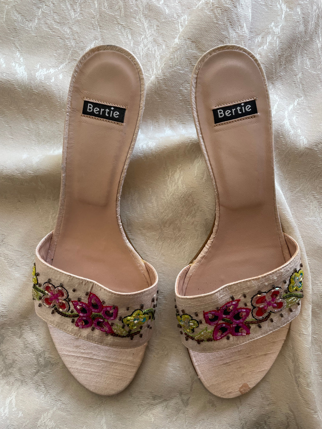 Italian vintage beaded kitten heels