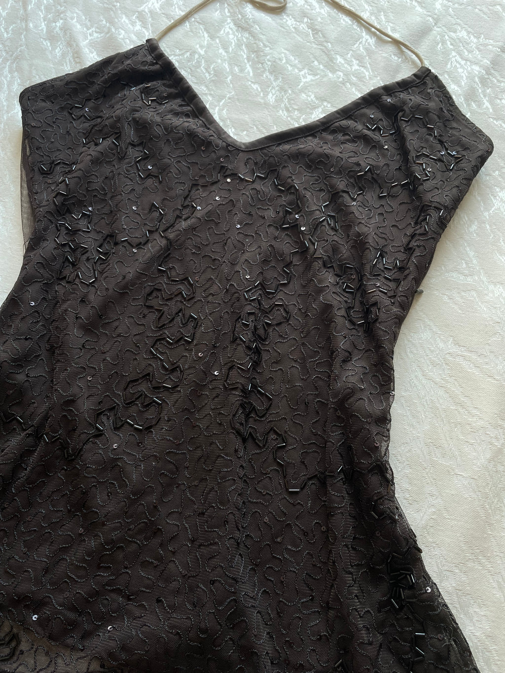 Beaded halterneck