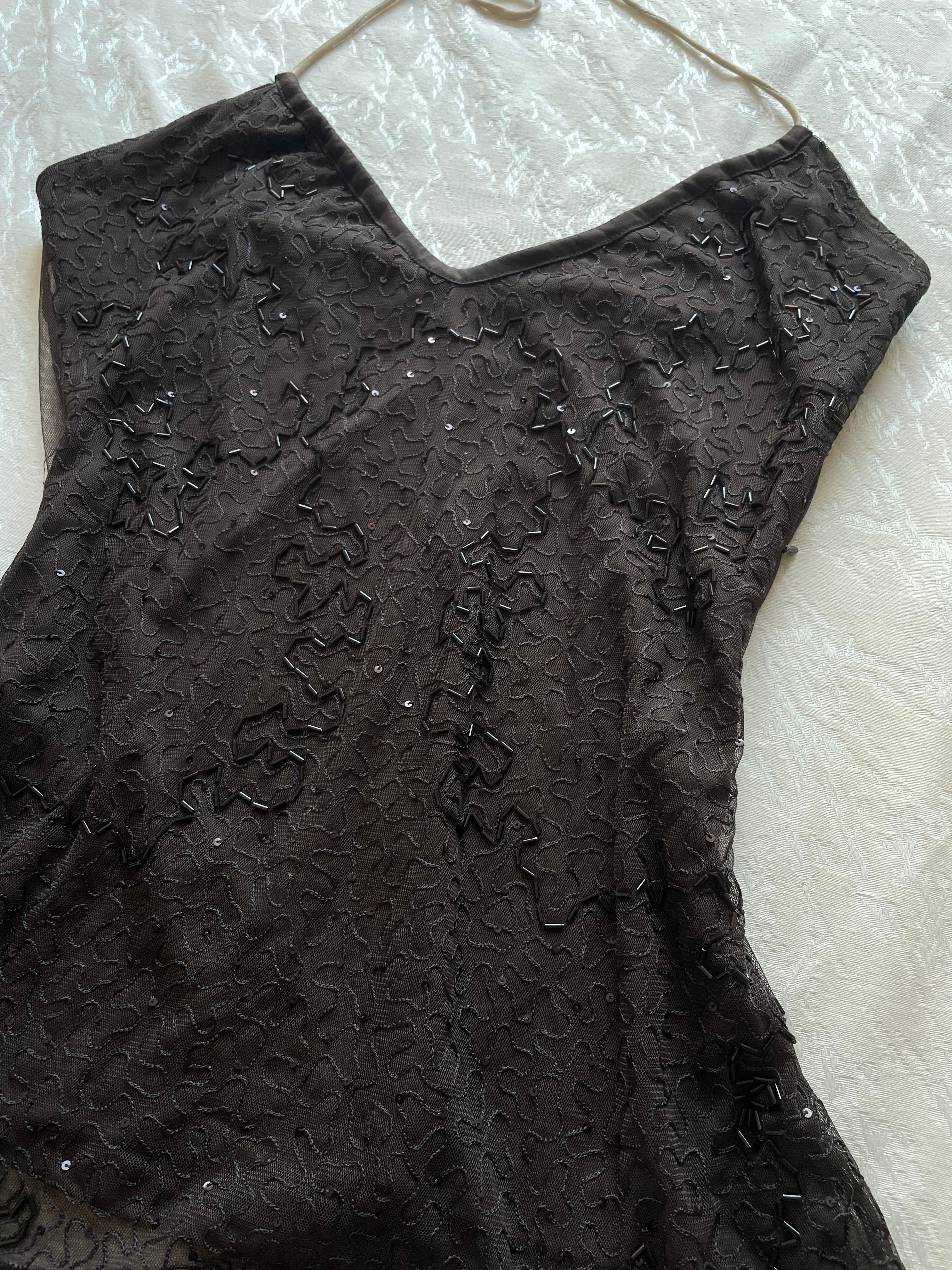 Beaded halterneck