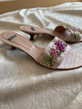 Italian vintage beaded kitten heels