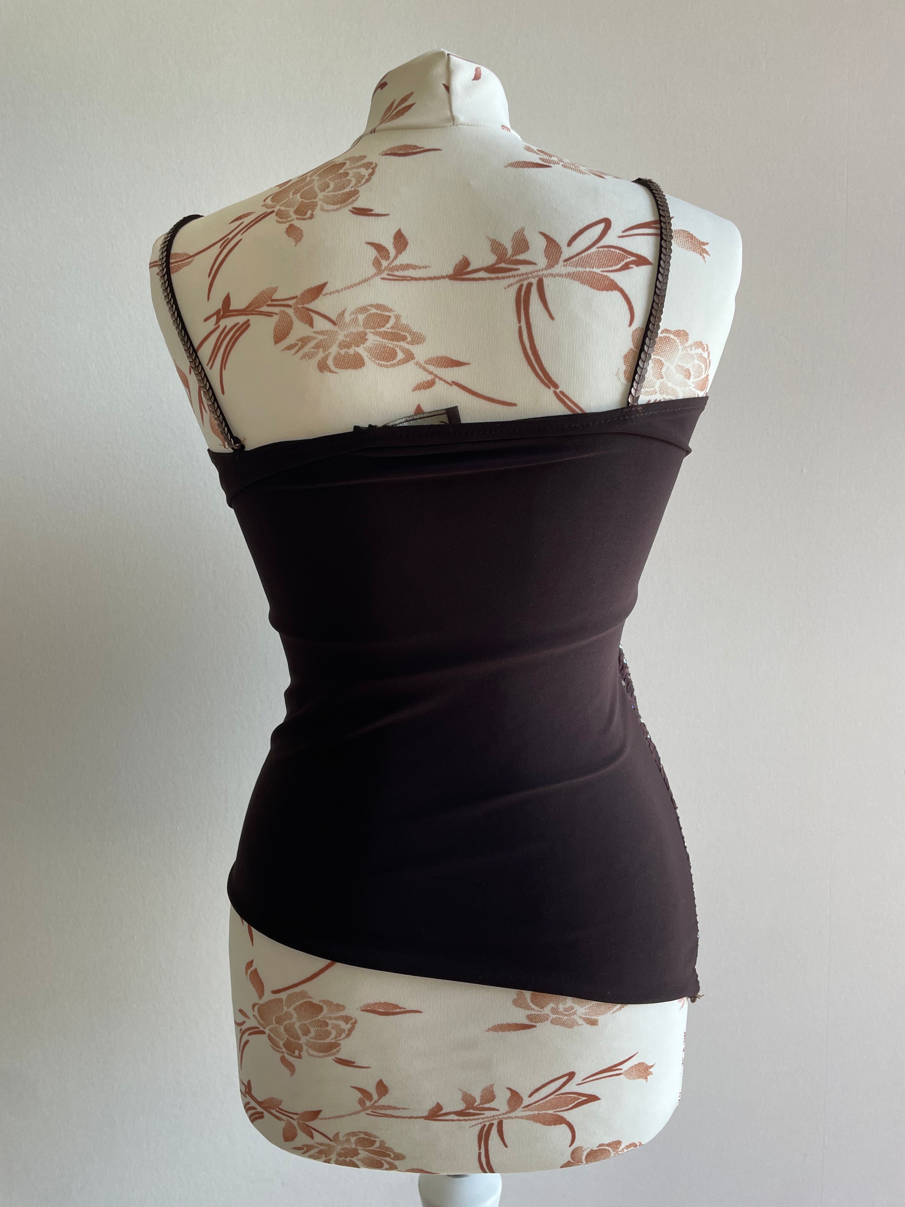 Sequin assymetrical y2k cami