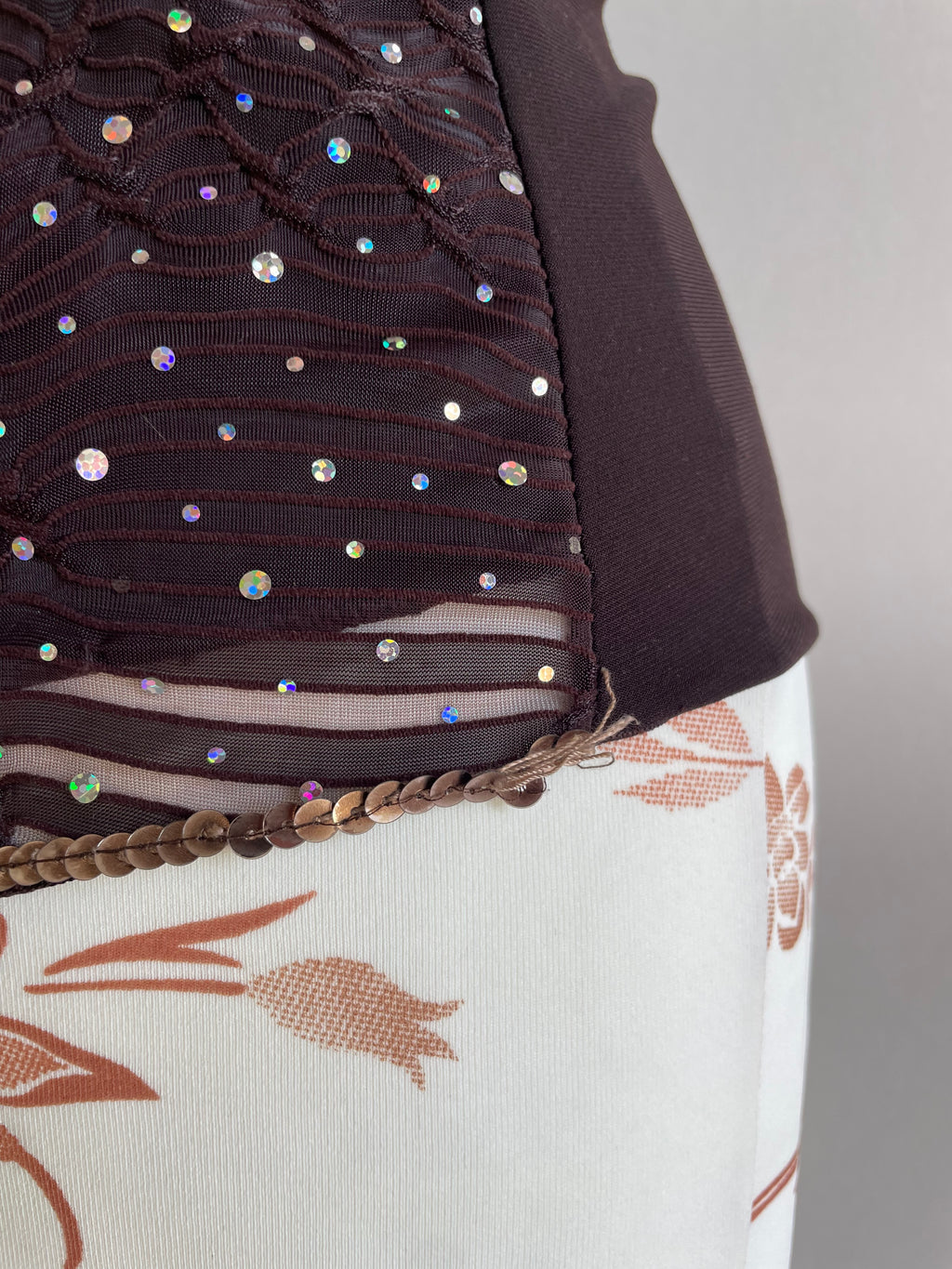 Sequin assymetrical y2k cami