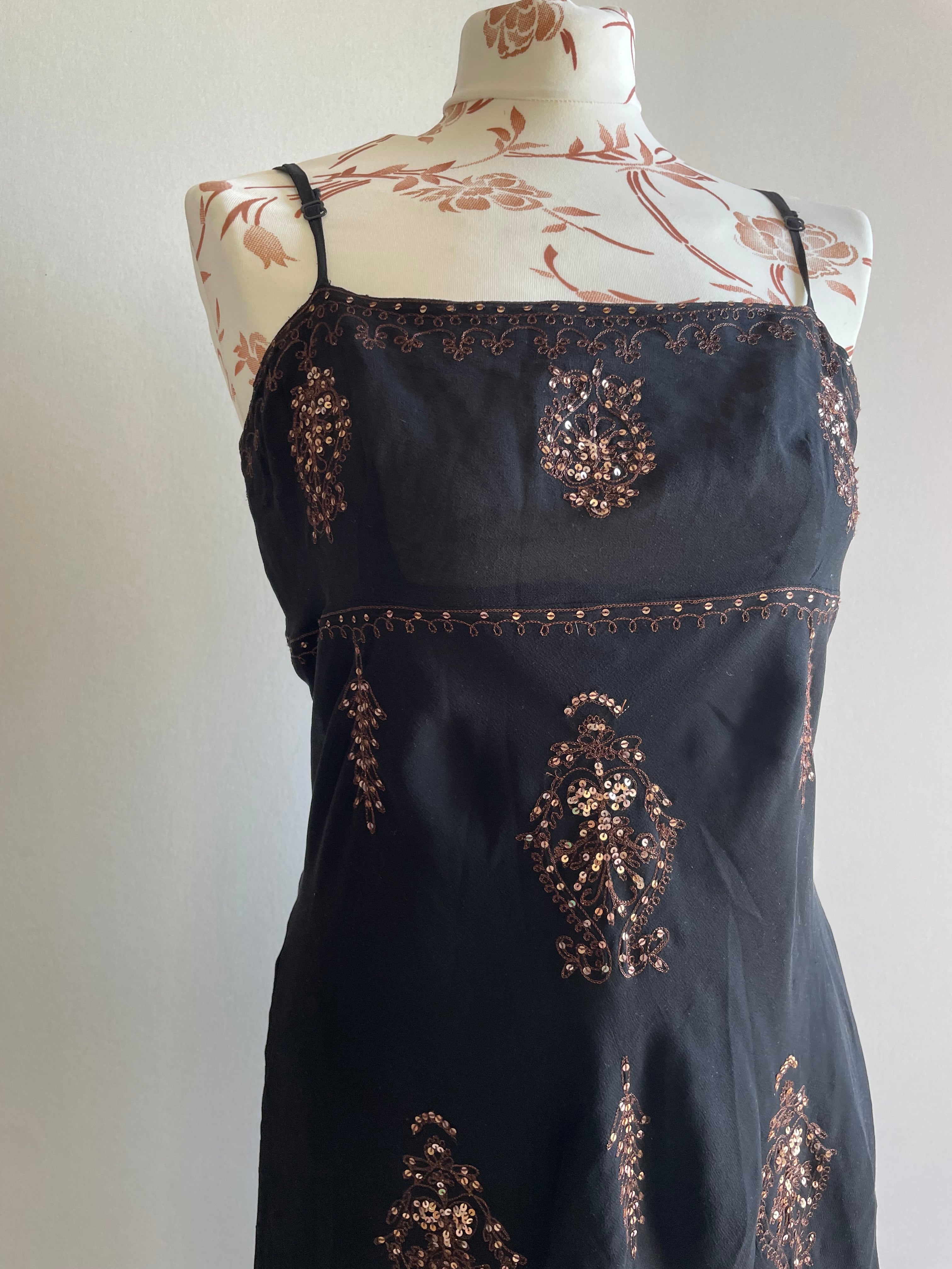 Silk beaded asymmetrical fairy dress