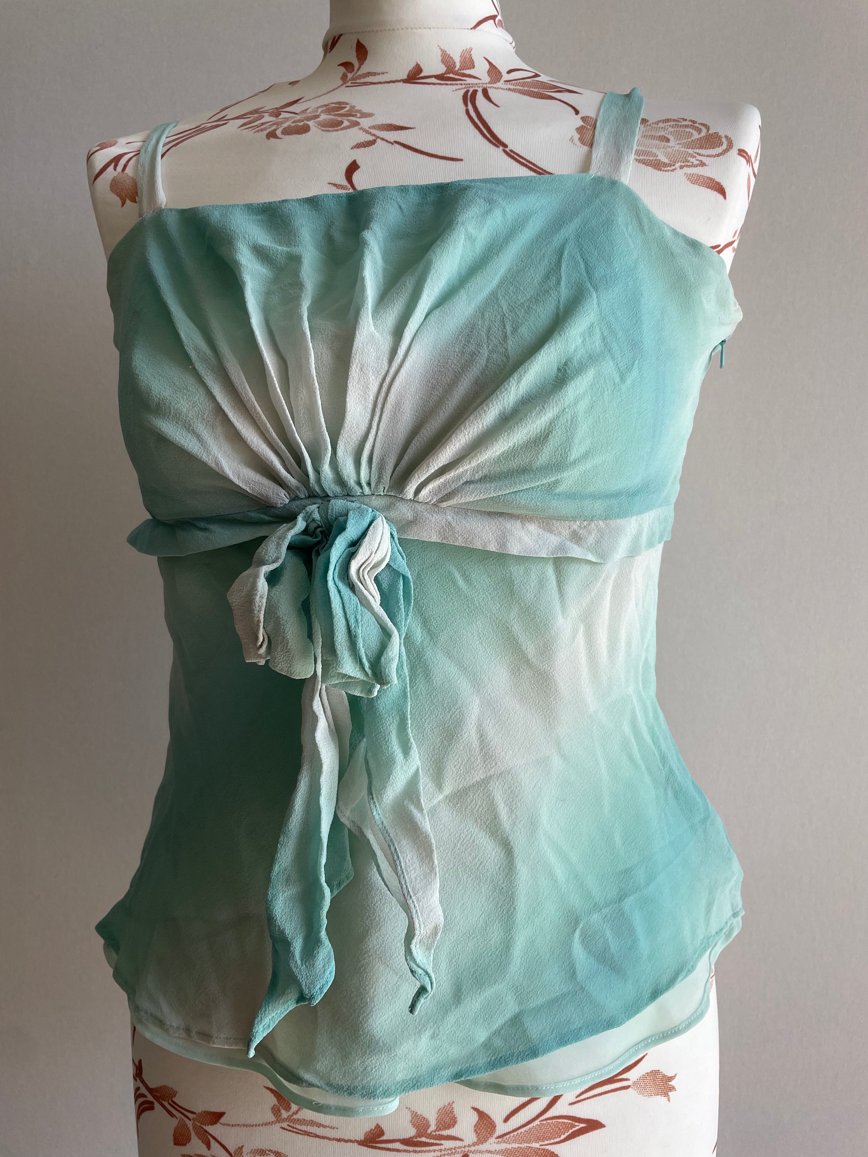 100% silk mermaid blue cami