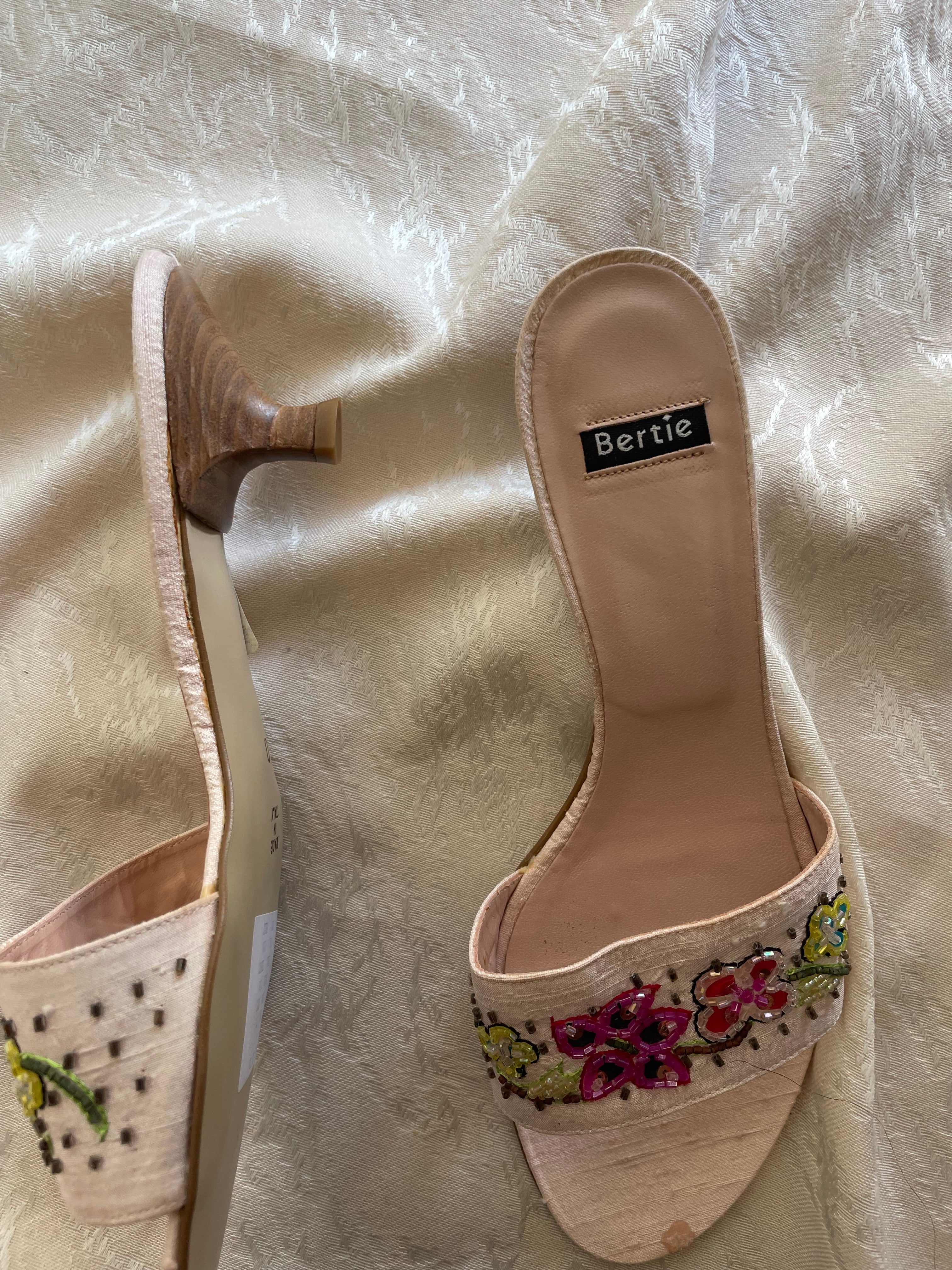 Italian vintage beaded kitten heels