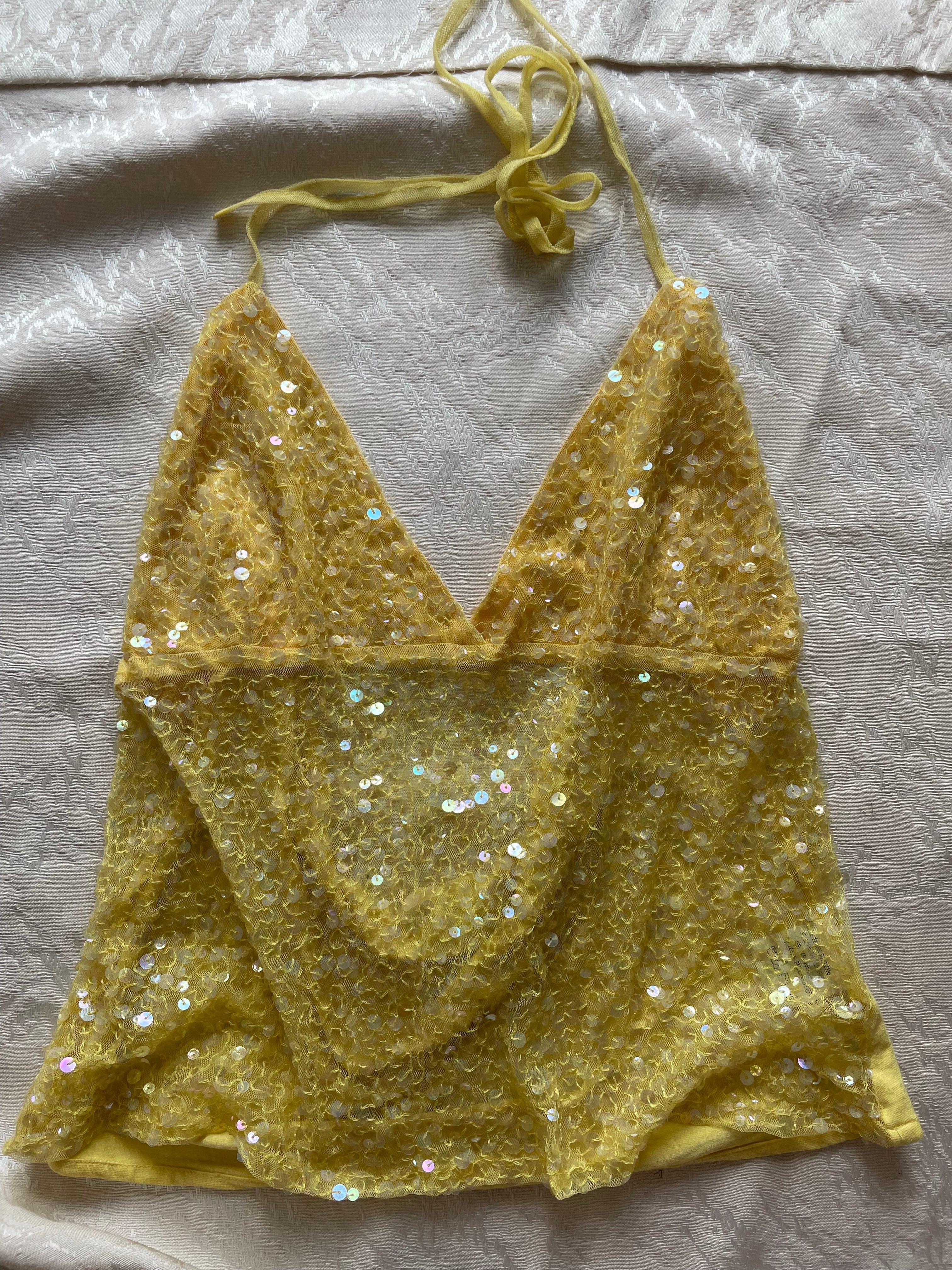 90’s lussile beaded halter neck top